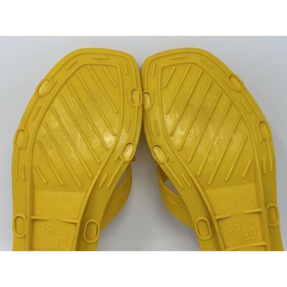Vintage Sensi & C Pool Spa Wedge Sandals Assisi Italy Size 8 38 39 Yellow - Picture 6 of 10
